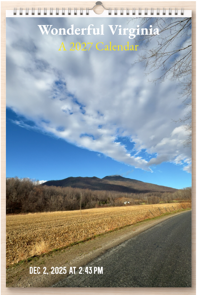 Wonderful Virginia: A 2027 Calendar